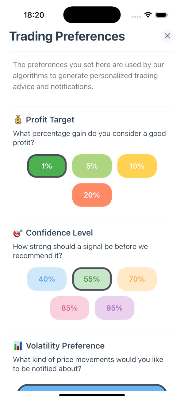 App settings and API configuration screen